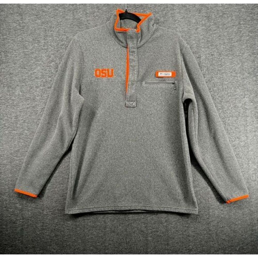 Columbia Fleece Jacket Mens S Oregon State Beavers PFG 1/4 Snap Harborside OSU